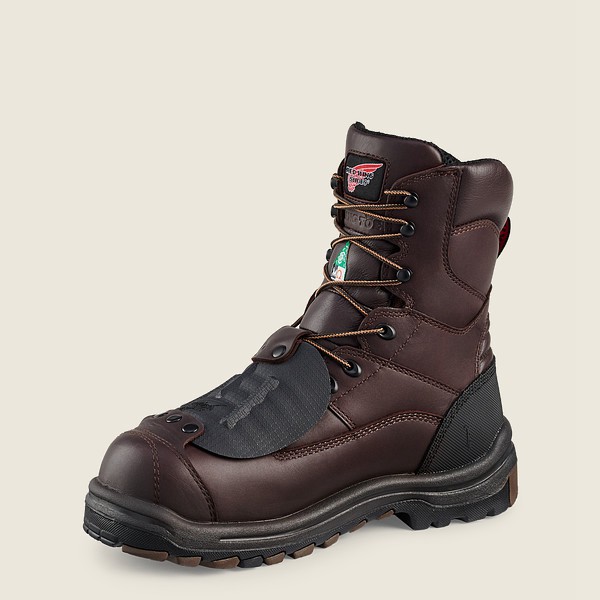 Red Wing Mens King Toe® - 8-inch Waterproof Csa Metguard Toe - Safety Boots Black/Brown - 1238RUSZK